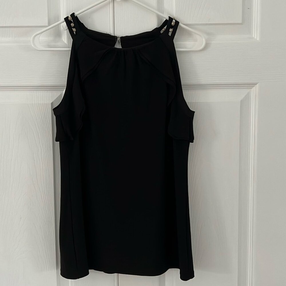 WHBM Ruffle Tank with gold detail Sz XS